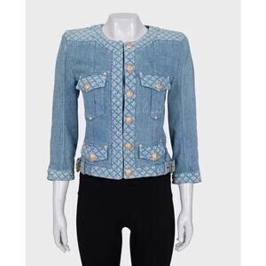 Balmain Denim Jacket with Gold Hardware - Size FR38 (M)